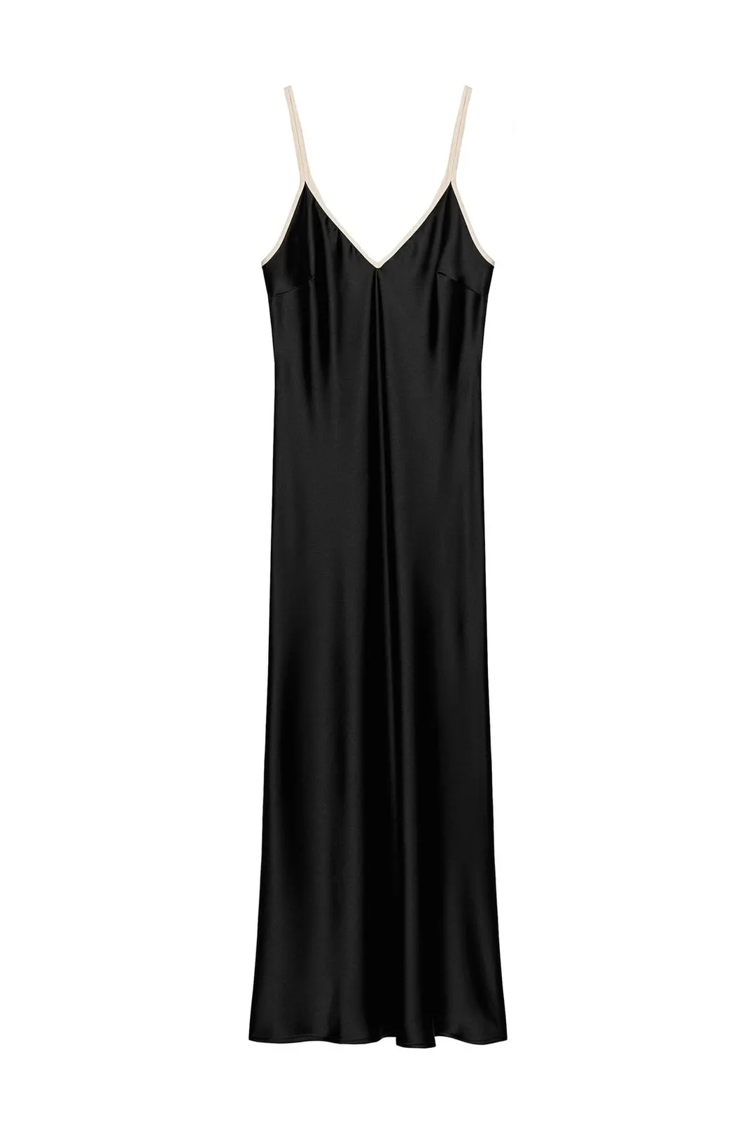 Платье миди атласное с контрастной отделкой, Zara