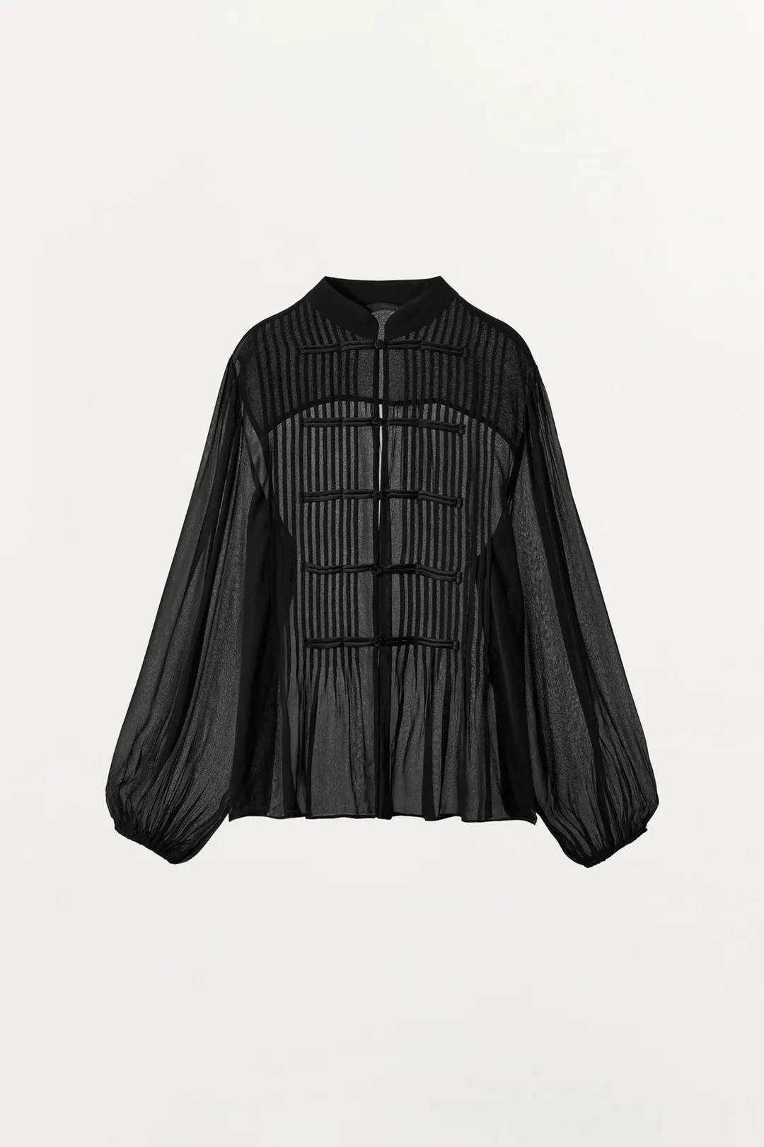 Рубашка с манишкой и застежкой на узелки ZW Collection, Zara