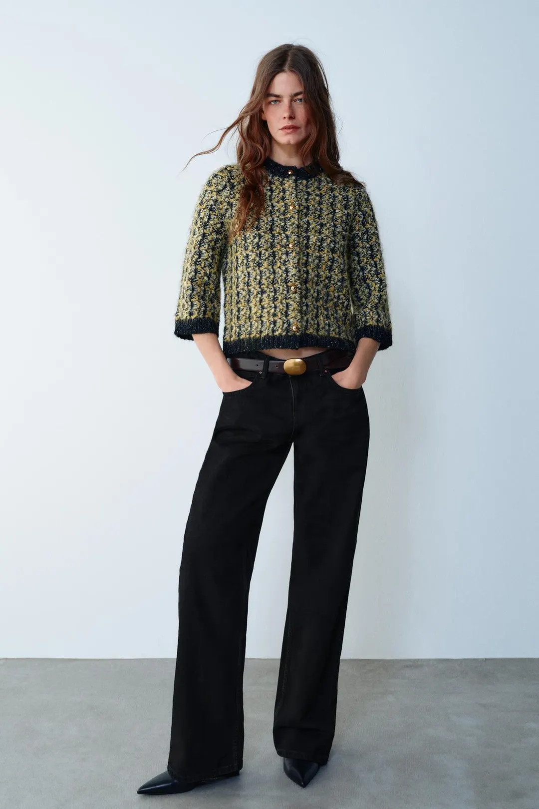 Кардиган с ворсистой отделкой, Zara