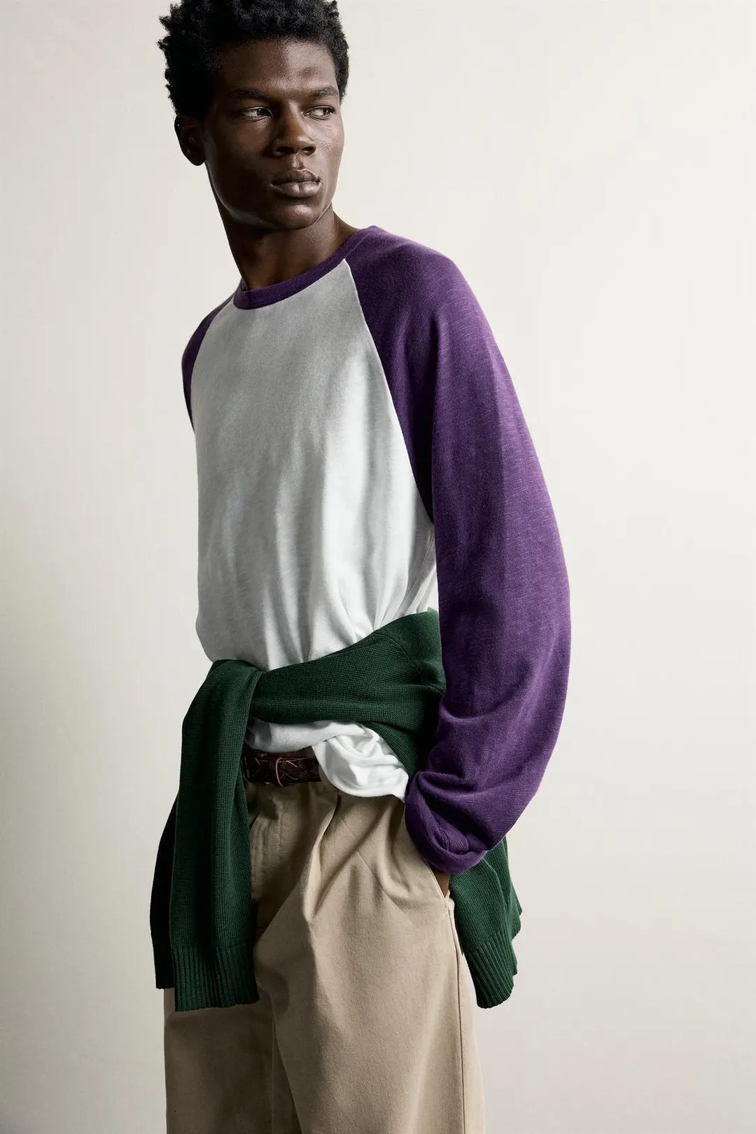 Футболка regular fit в стиле колор-блок, Zara