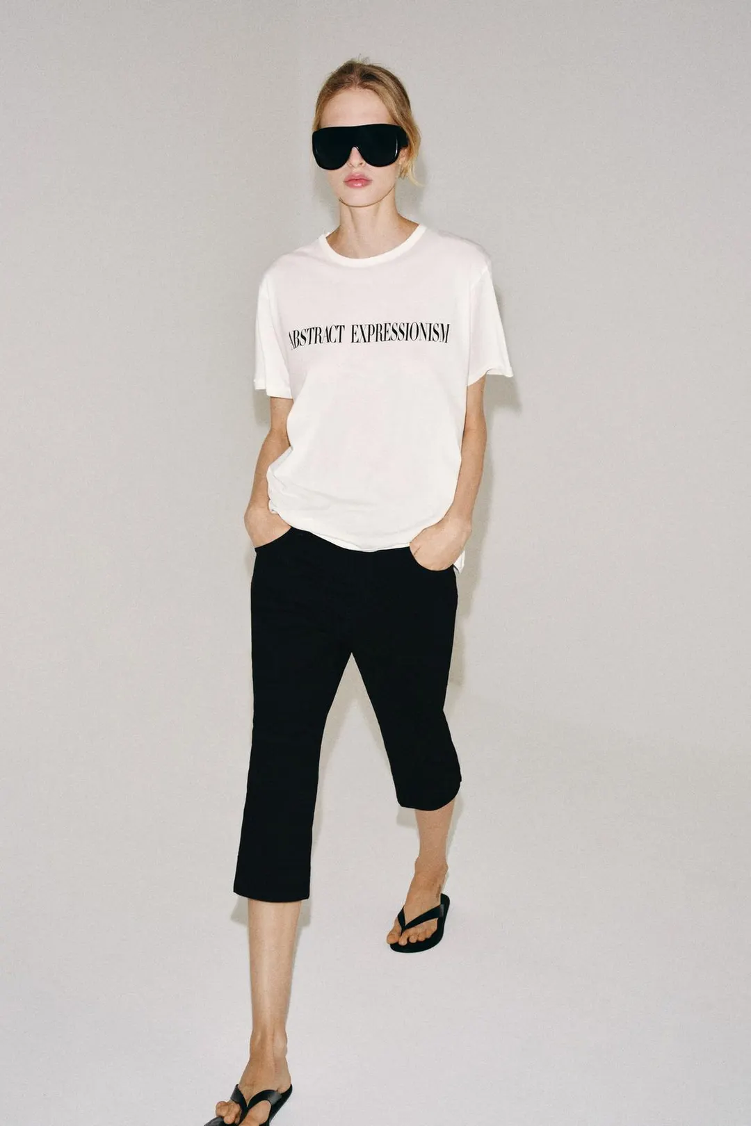 Футболка оверсайз с надписью, Zara