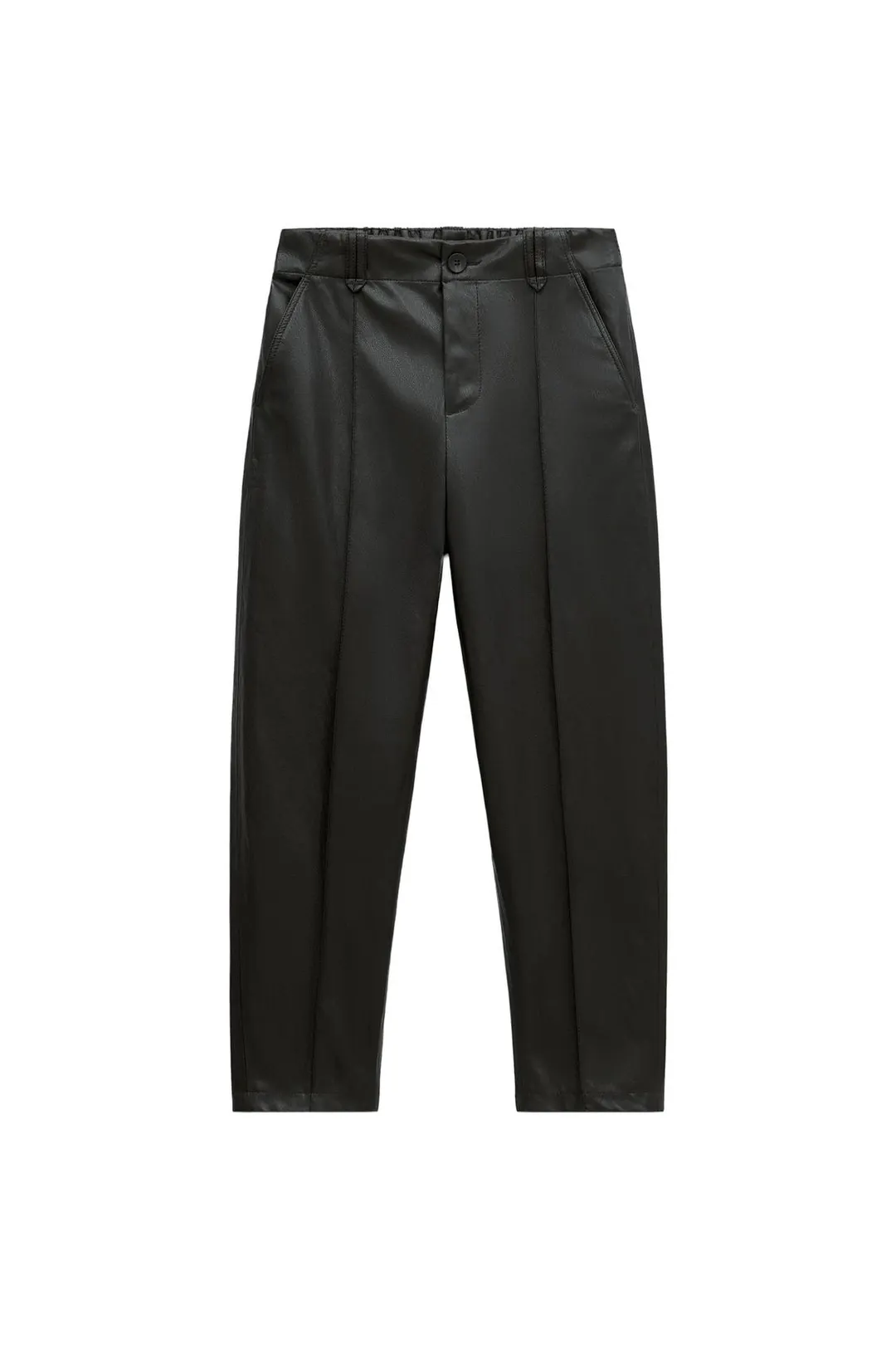 Брюки под кожу с защипами, Zara