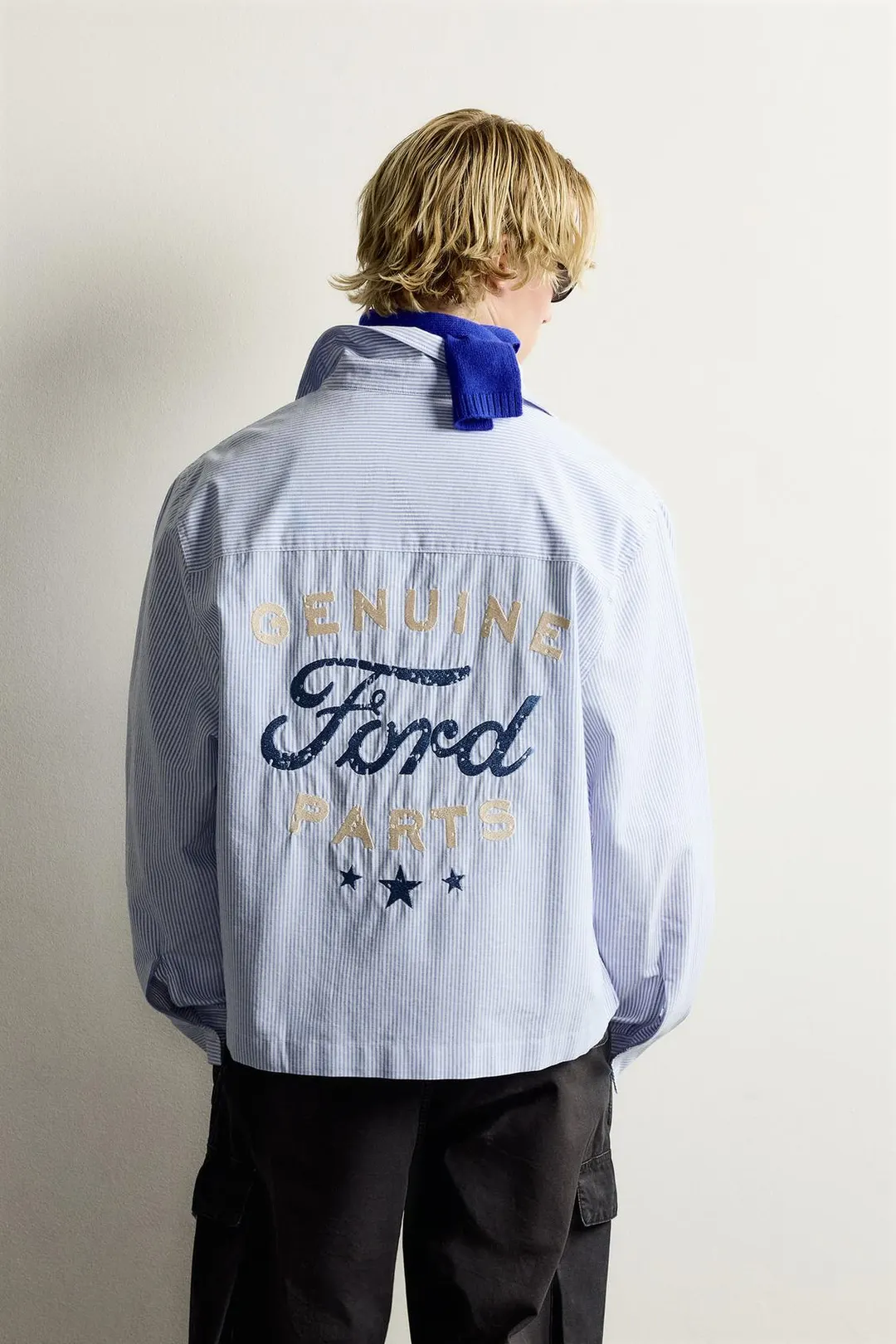 Укороченная рубашка с вышивкой FORD, Zara