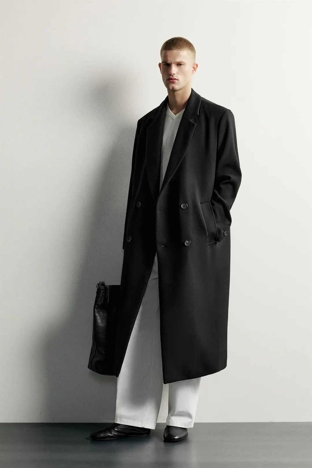 Двубортное пальто оверсайз, Zara