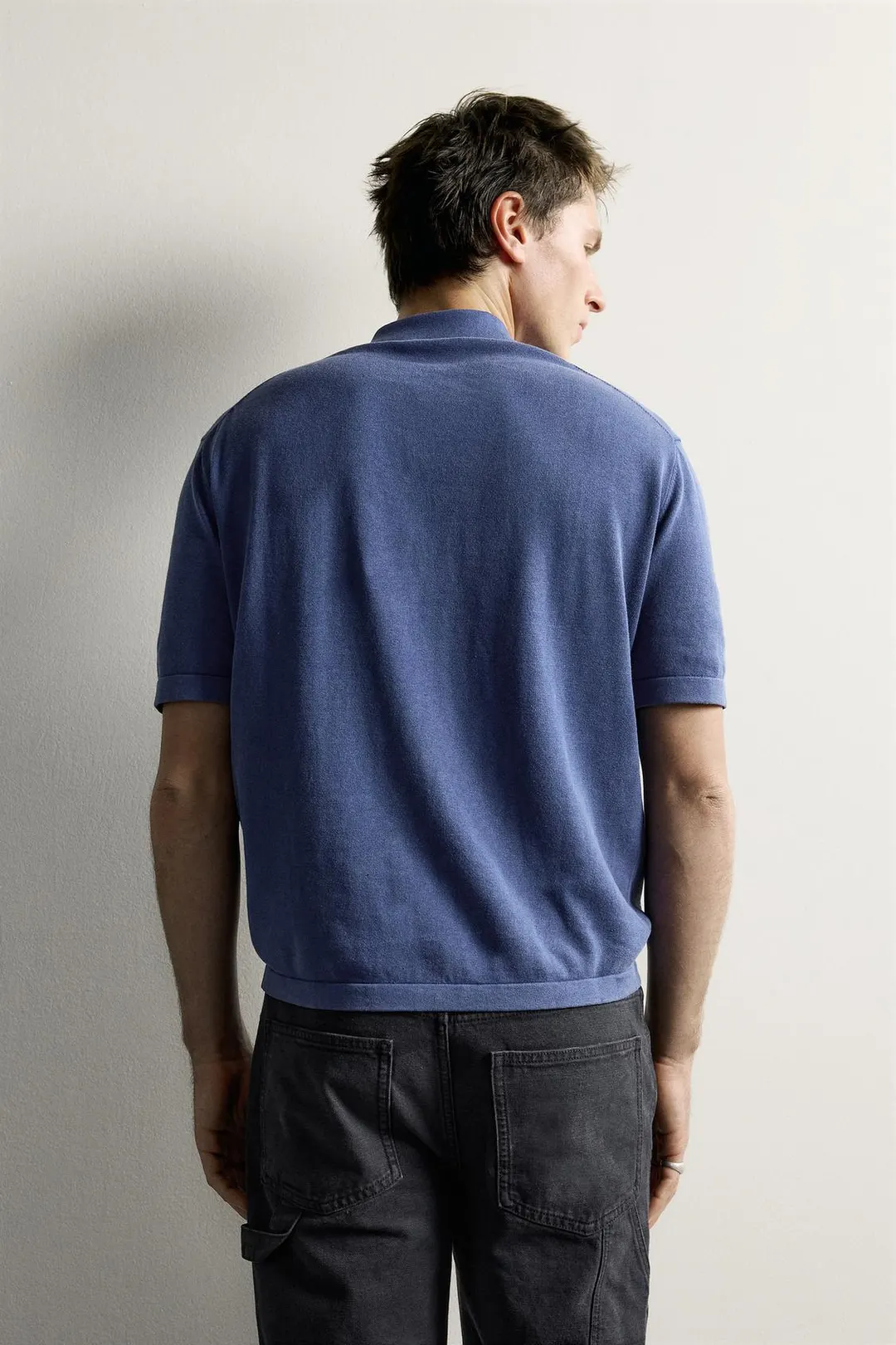 Вязаное поло свободного кроя с эффектом стирки, Zara