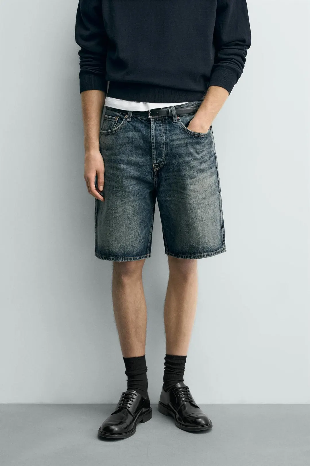 Джинсовые бермуды прямого кроя, Zara