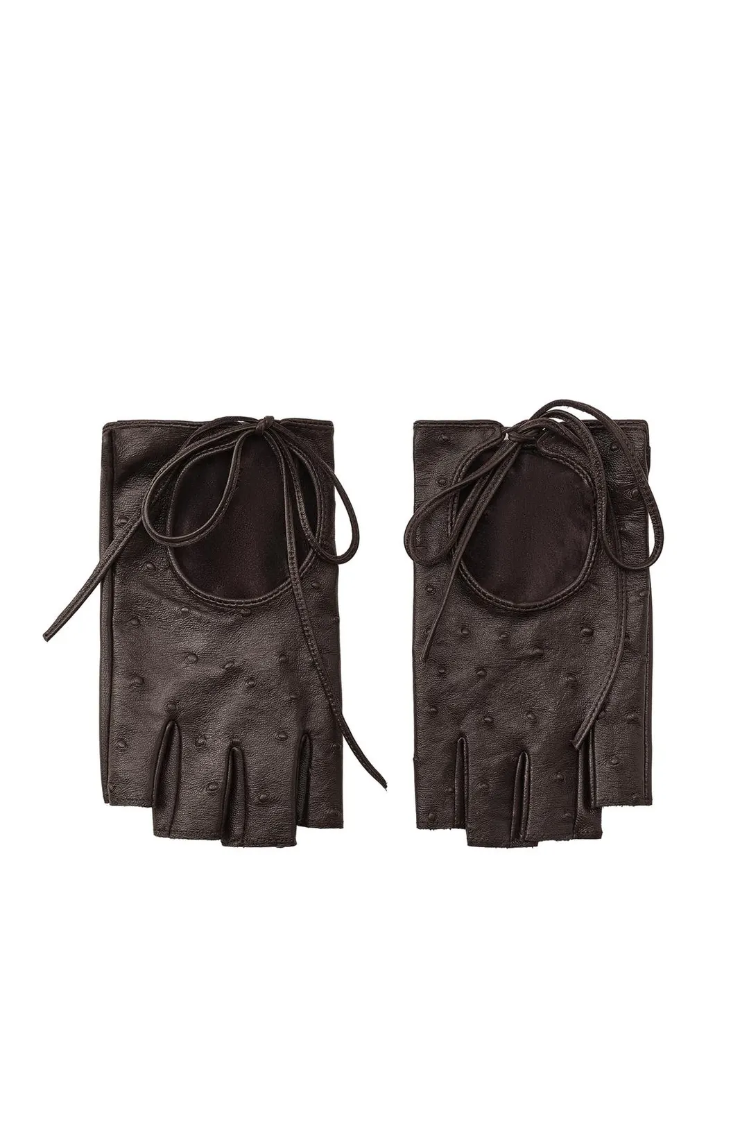 Митенки из 100% кожи с завязками, Zara