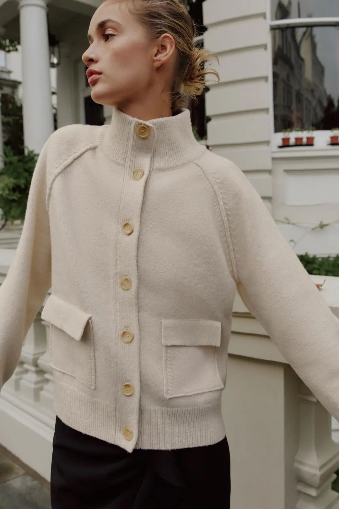 Кардиган с высоким воротником, Zara
