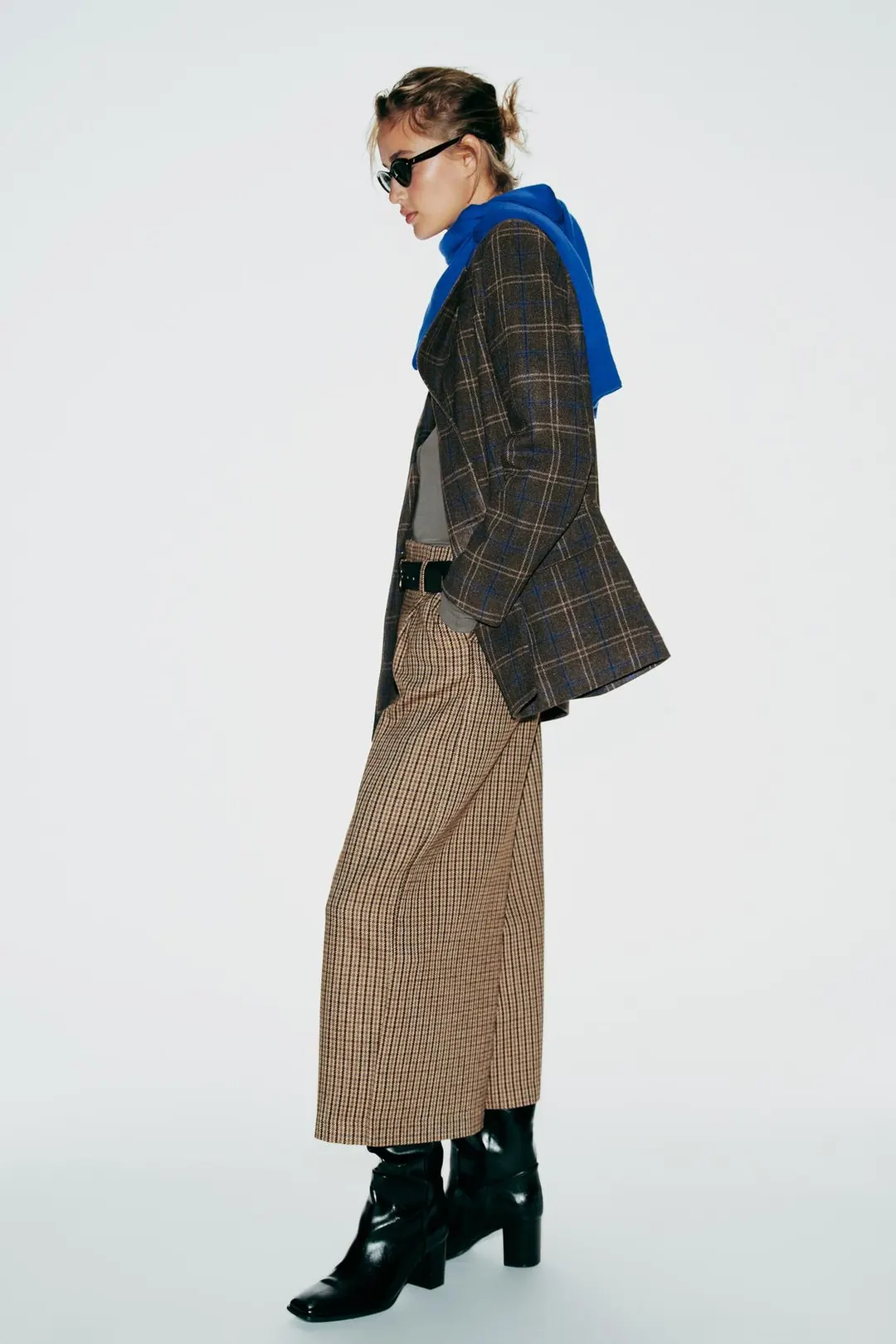 Кюлоты в клетку с поясом, Zara