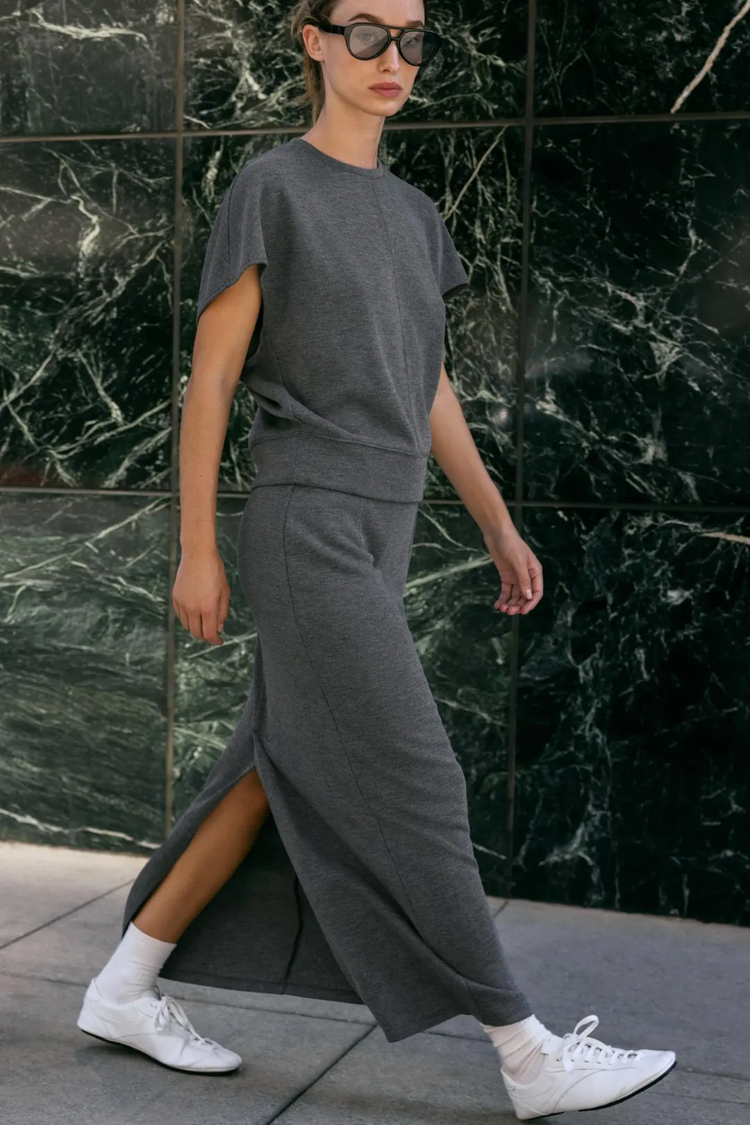 Юбка миди прямого кроя из мягкой ткани, Zara