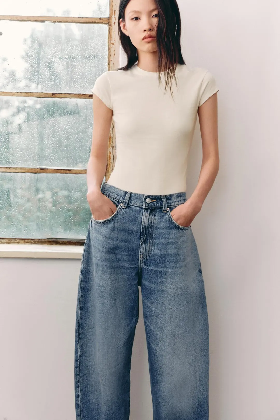 Облегающая футболка с короткими рукавами, Zara