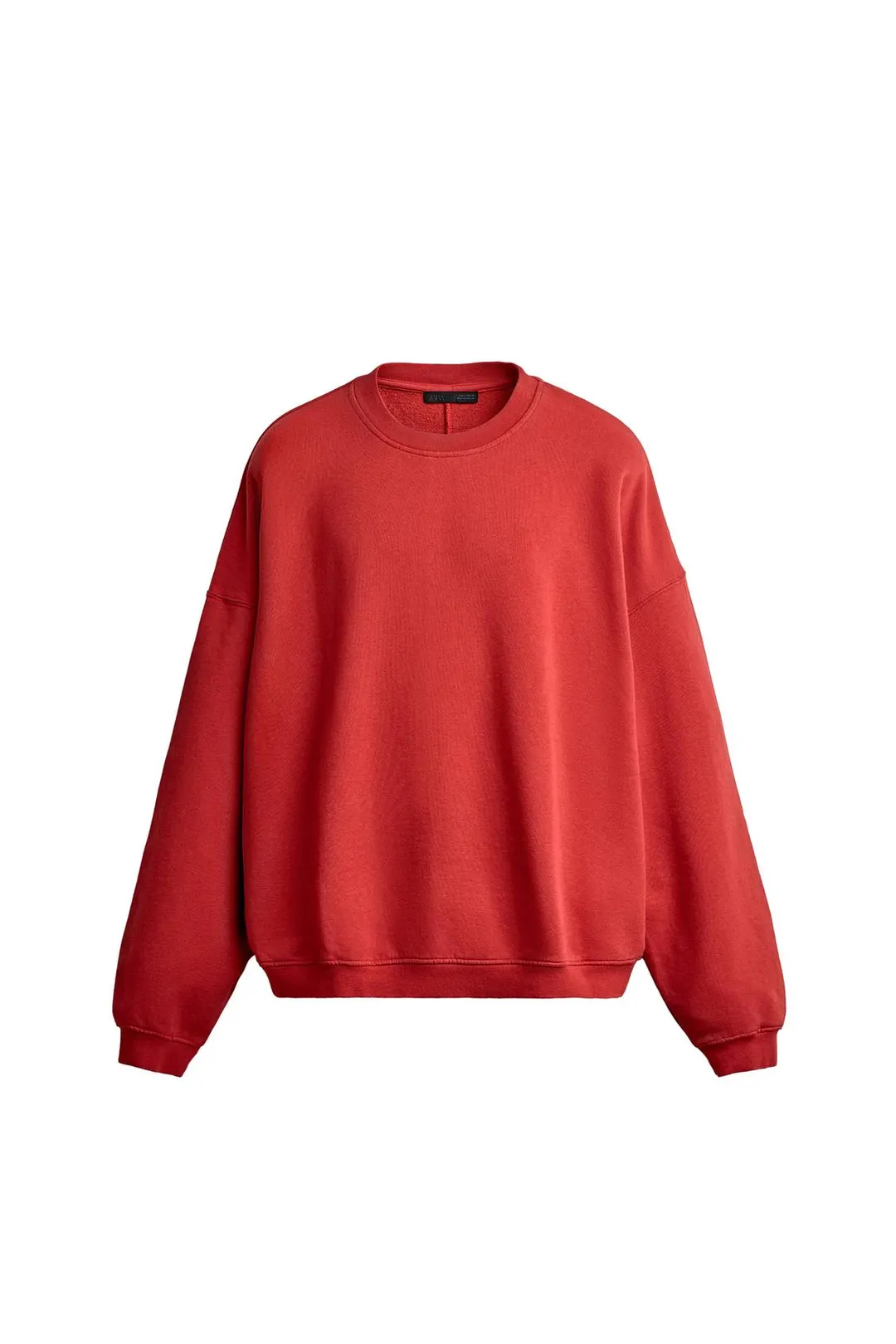 Свитшот свободного кроя с круглым вырезом и эффектом стирки, Zara