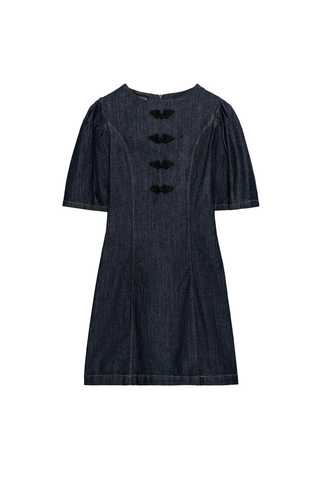 Платье мини джинсовое с застежкой на узелки Z1975, Zara