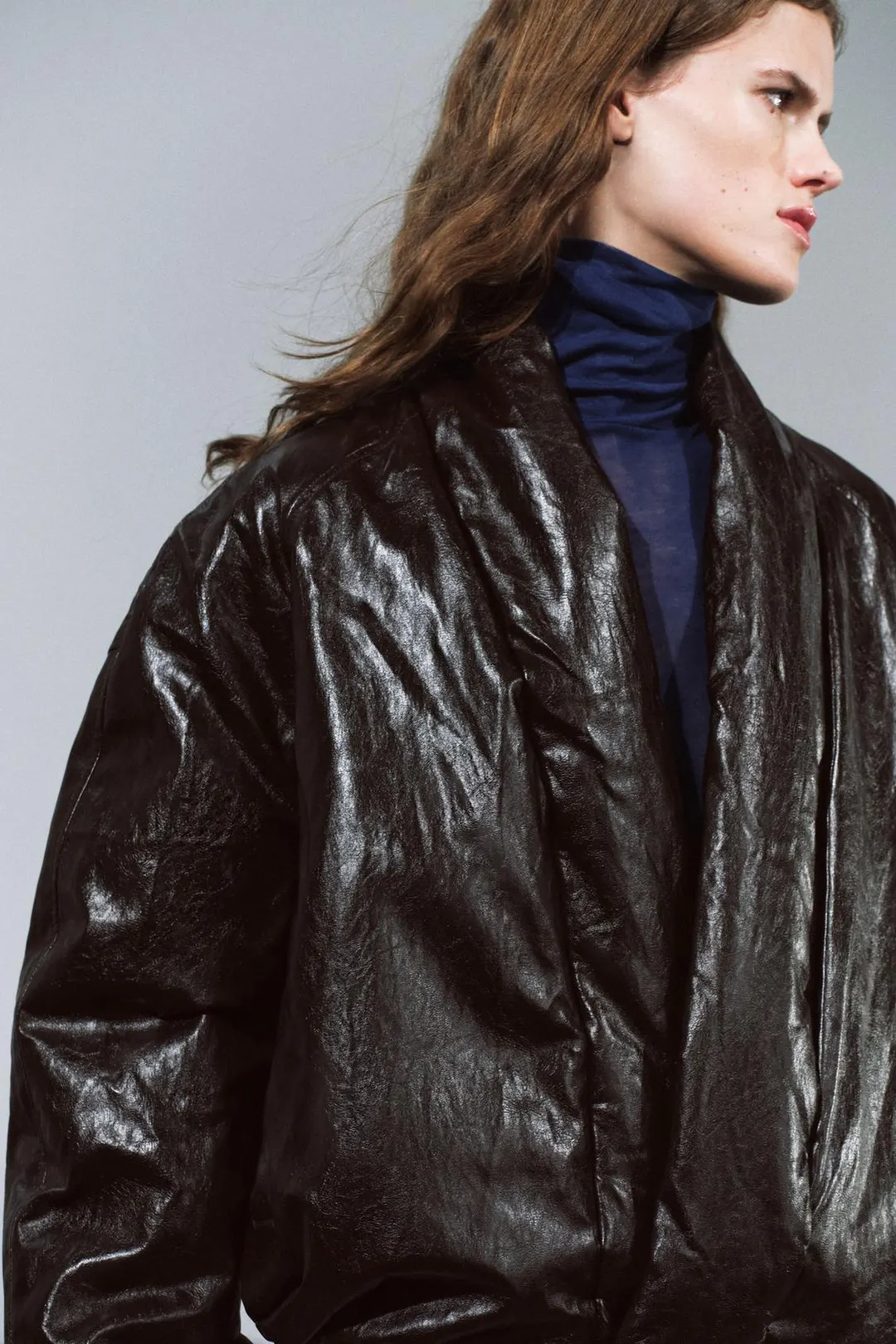 Пуховик под кожу ZW Collection, Zara