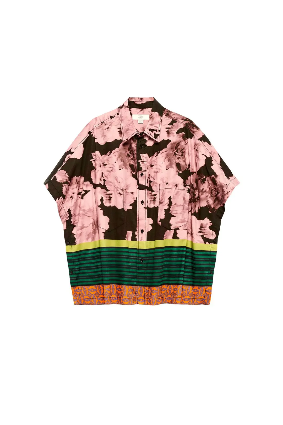 Рубашка-туника с контрастным принтом Limited Edition, Zara