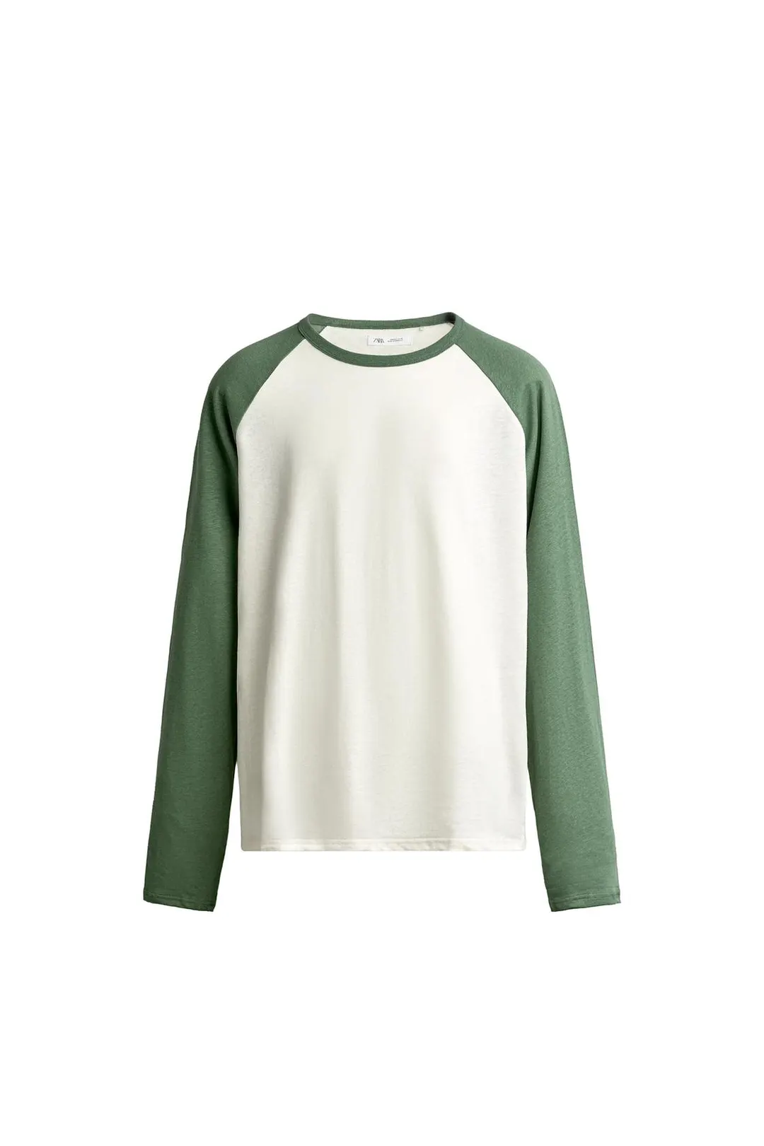 Футболка в стиле колор-блок из хлопка и льна, Zara