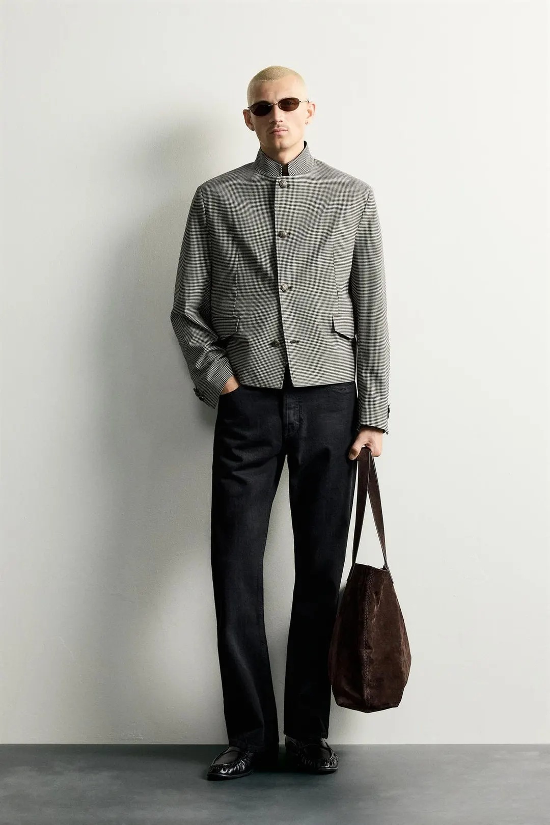 Укороченный блейзер в клетку, Zara