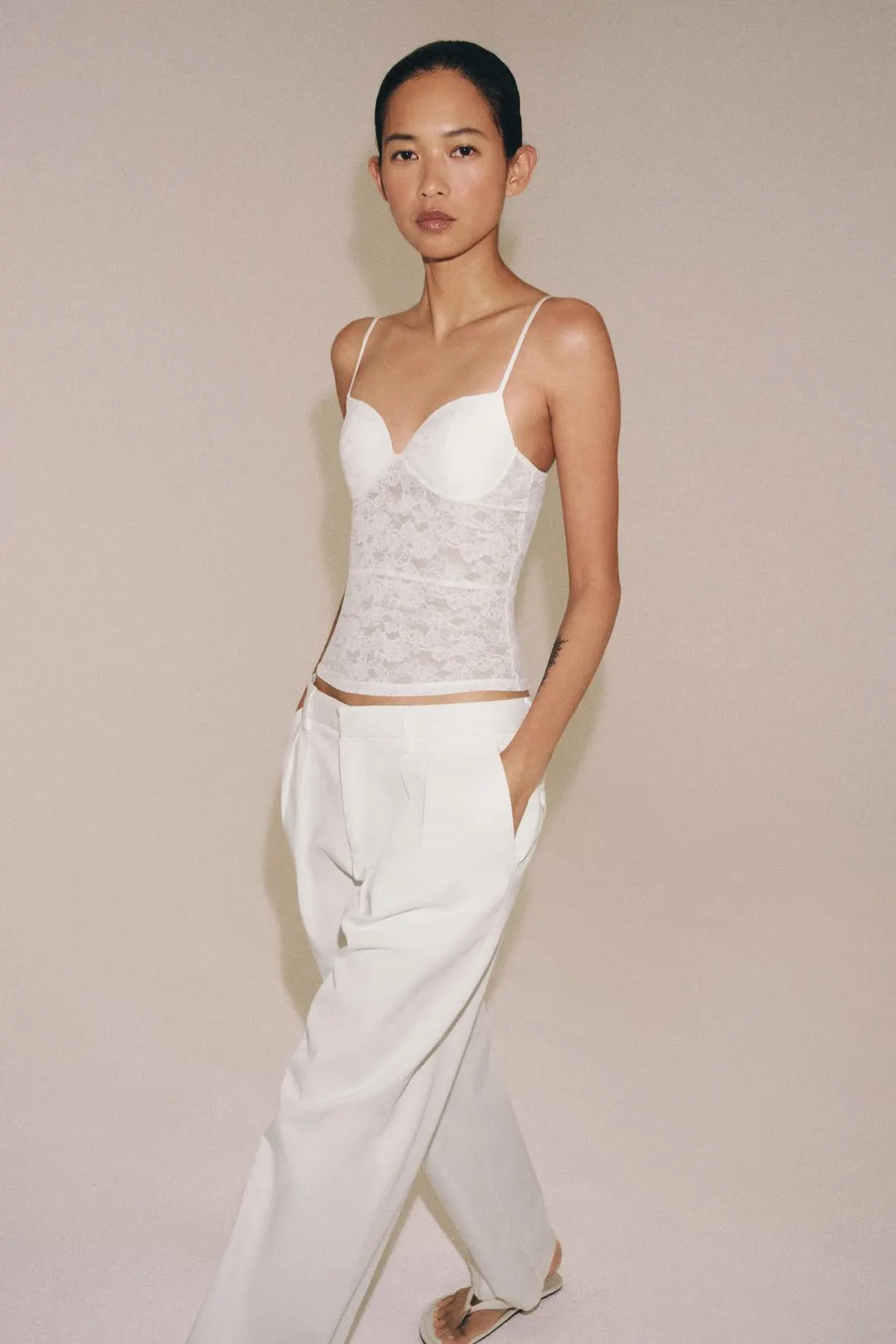 Топ кружевной на бретелях, Zara