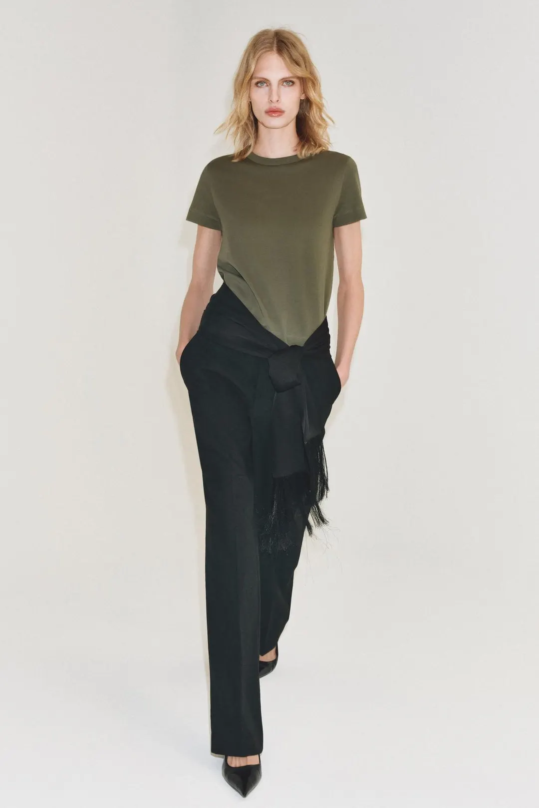 Футболка из интерлока с короткими рукавами, Zara