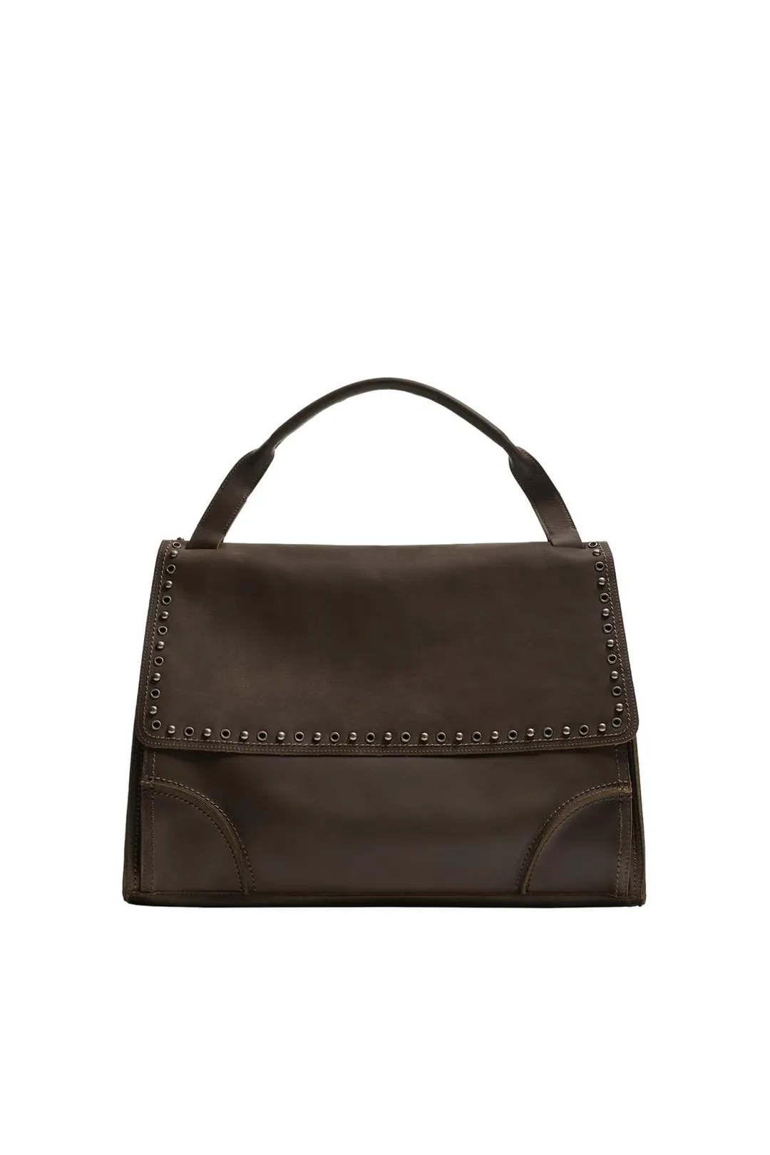 Сумка через плечо из кожи с заклепками, Zara