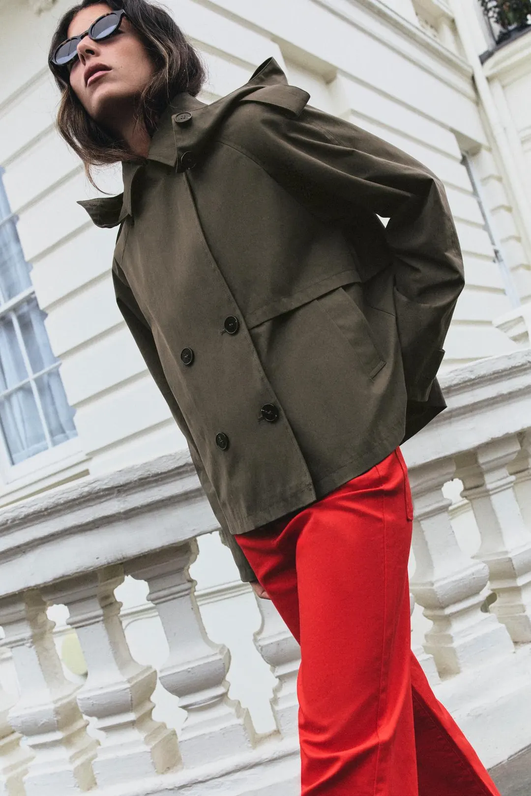 Короткий тренч с капюшоном, Zara