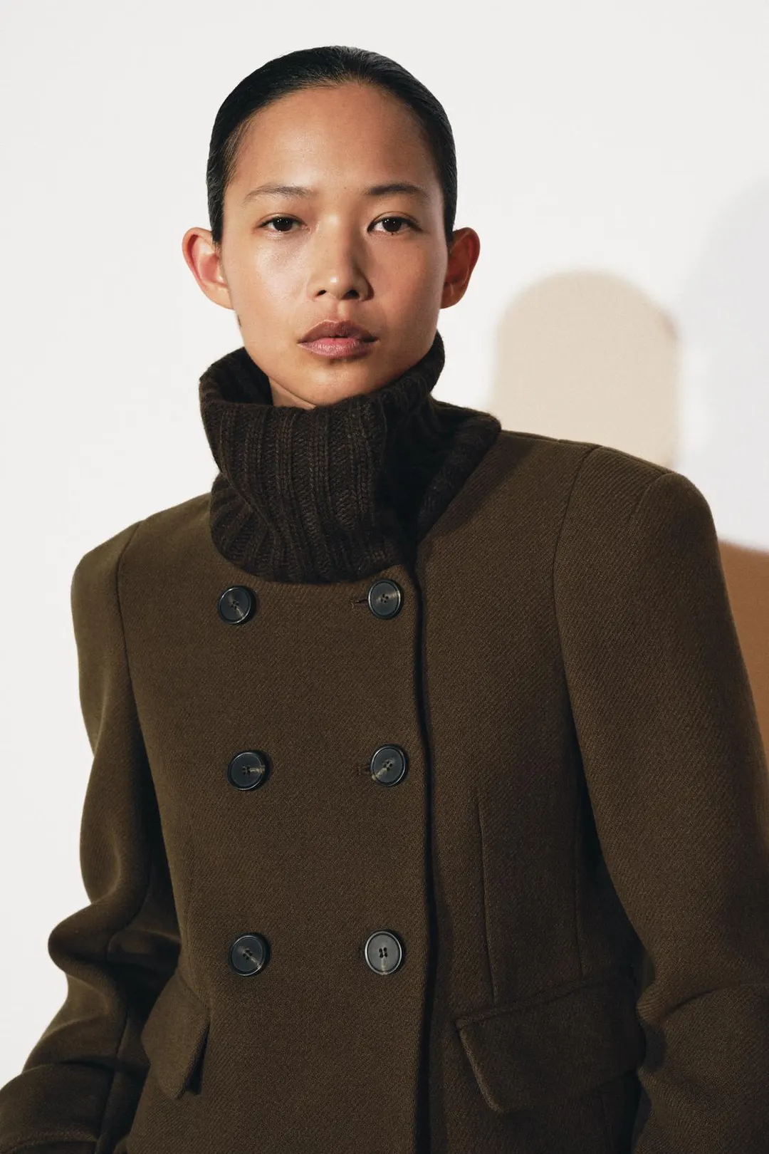Короткое пальто из смесовой шерсти ZW Collection, Zara