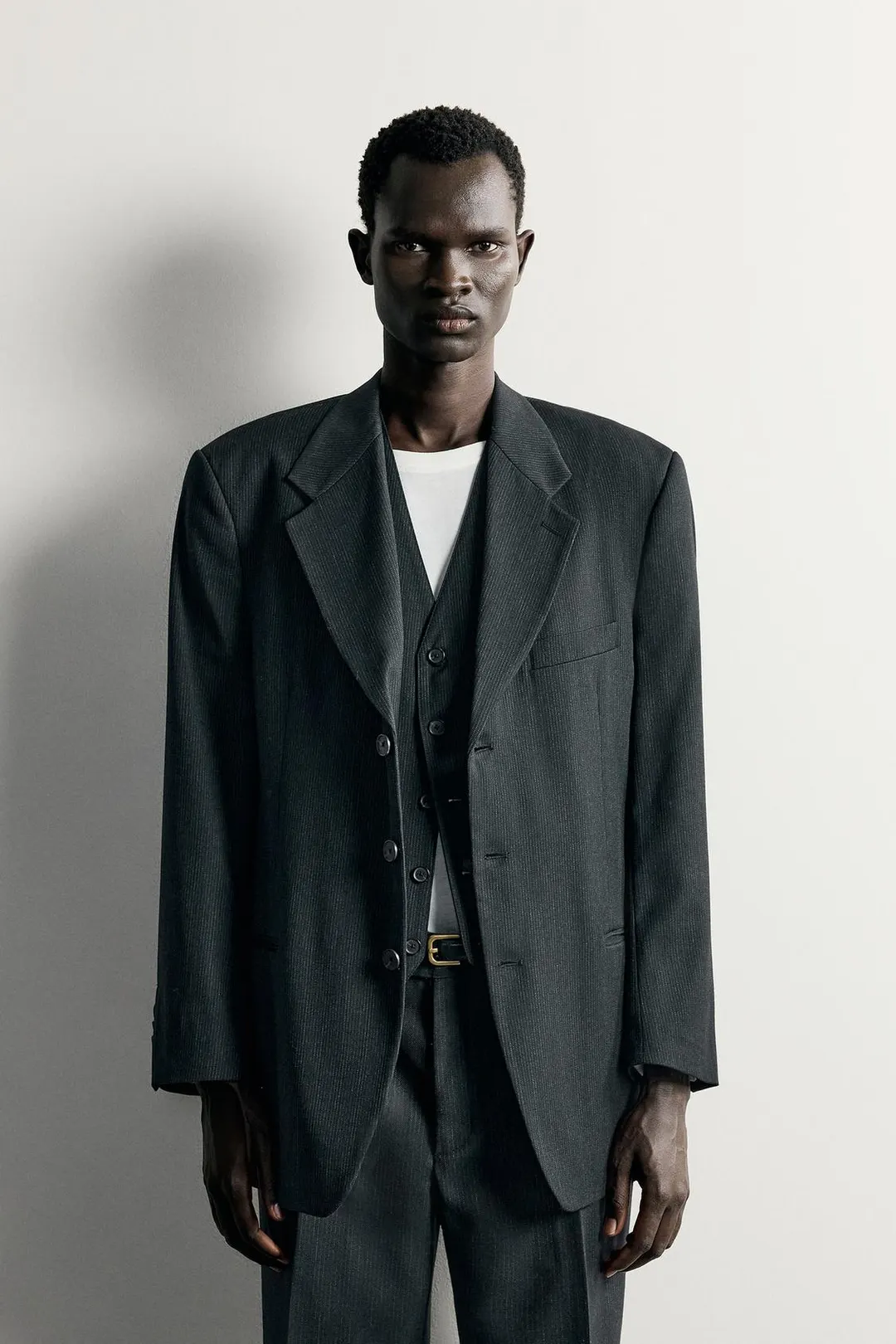 Жакет костюмный свободного кроя в полоску, Zara