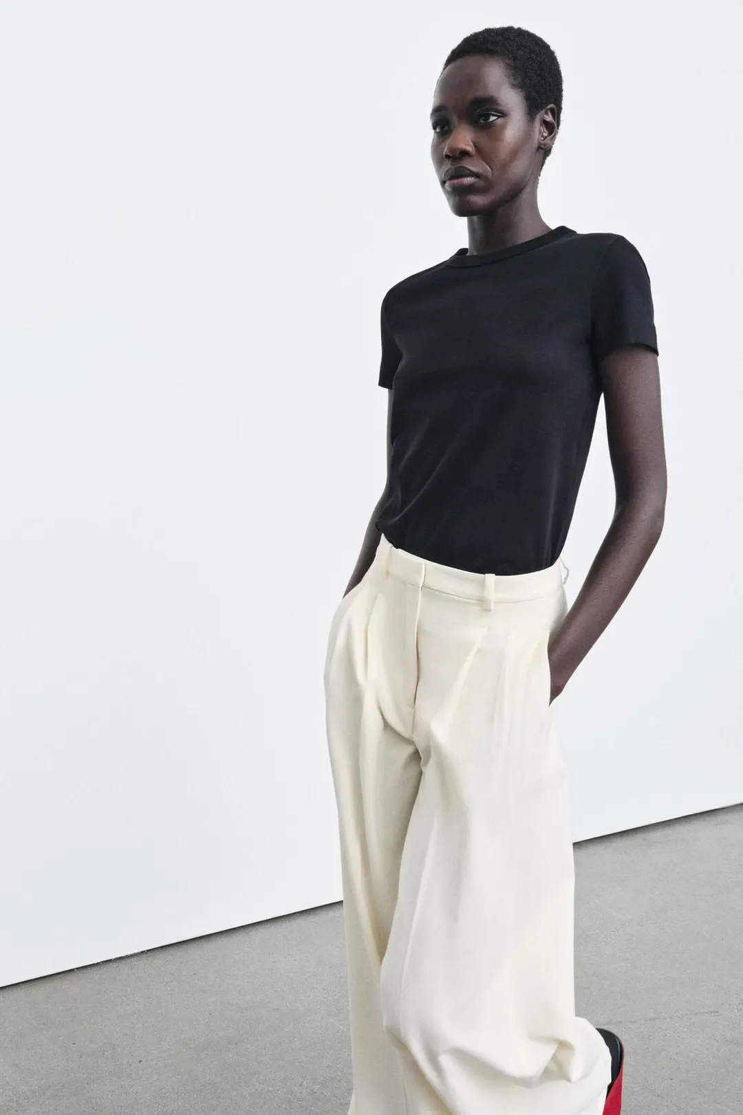 Футболка из интерлока с короткими рукавами, Zara