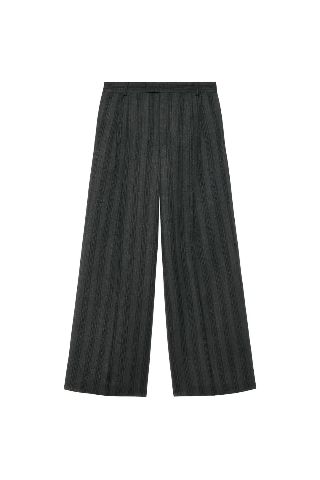 Широкие брюки из 100% шерсти в елочку ZW Collection, Zara