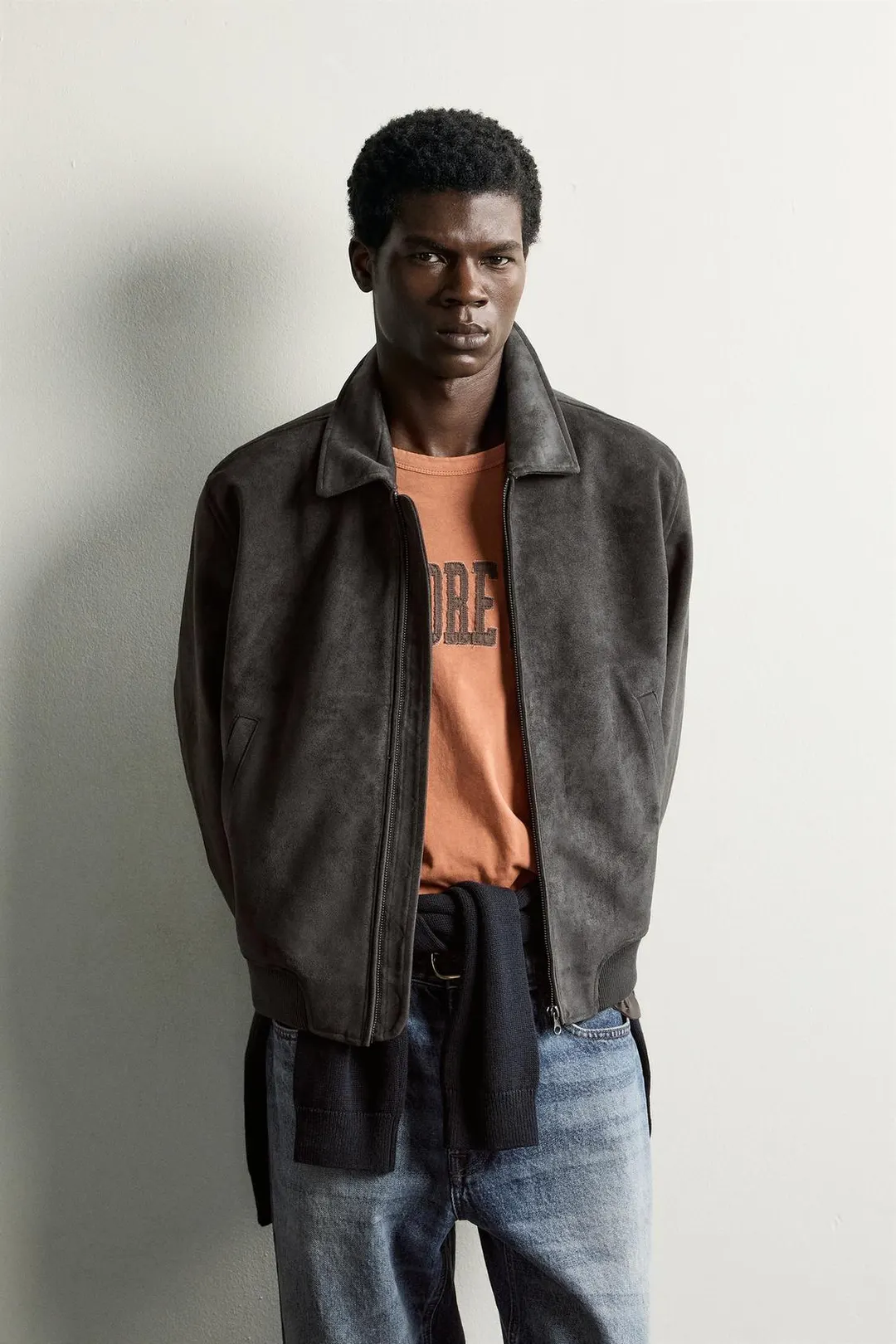 Бомбер из искусственной замши, Zara
