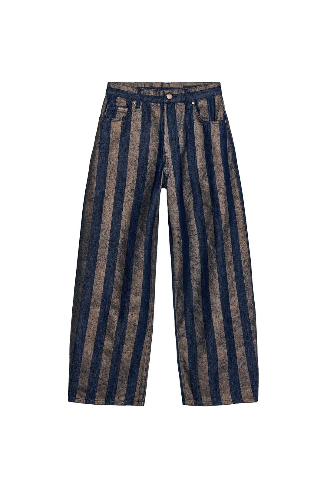 Джинсы-баллоны Z1975 в полоску со средней посадкой, Zara