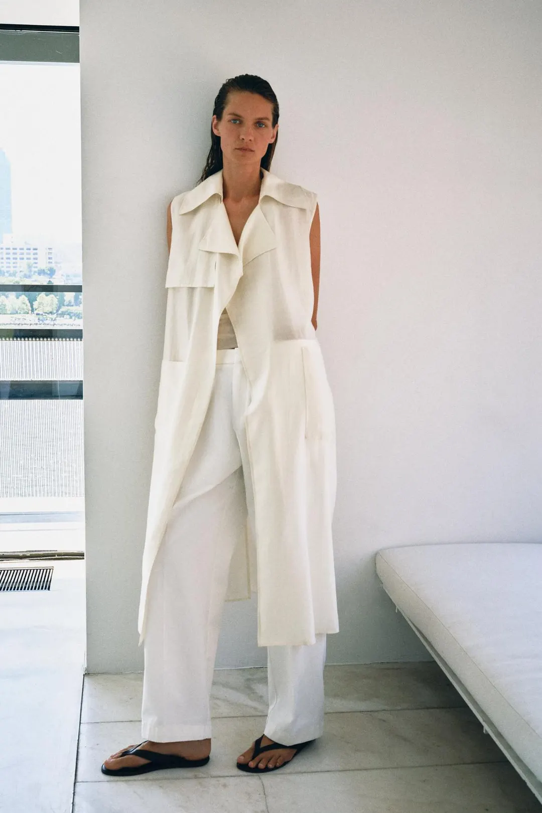 Длинный жилет струящегося кроя ZW Collection, Zara