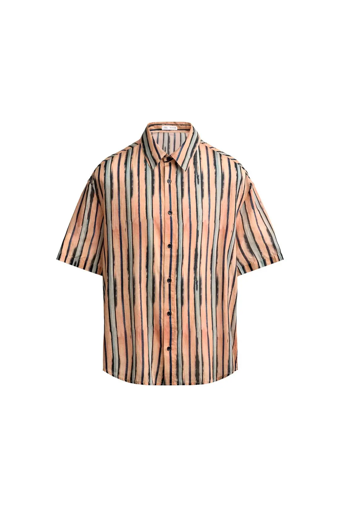 Полосатая рубашка из хлопка и вискозы, Zara