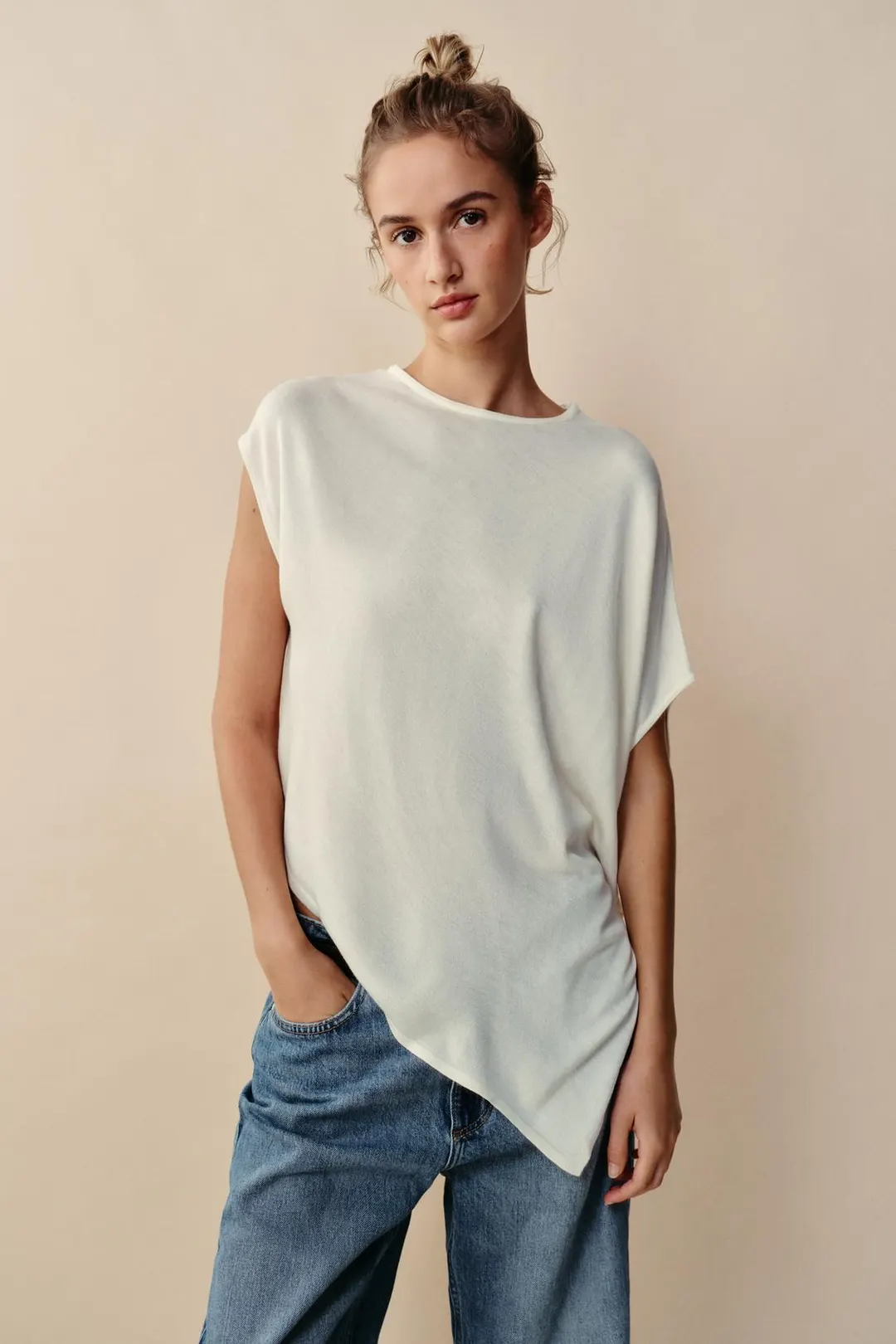 Асимметричный вязаный топ, Zara
