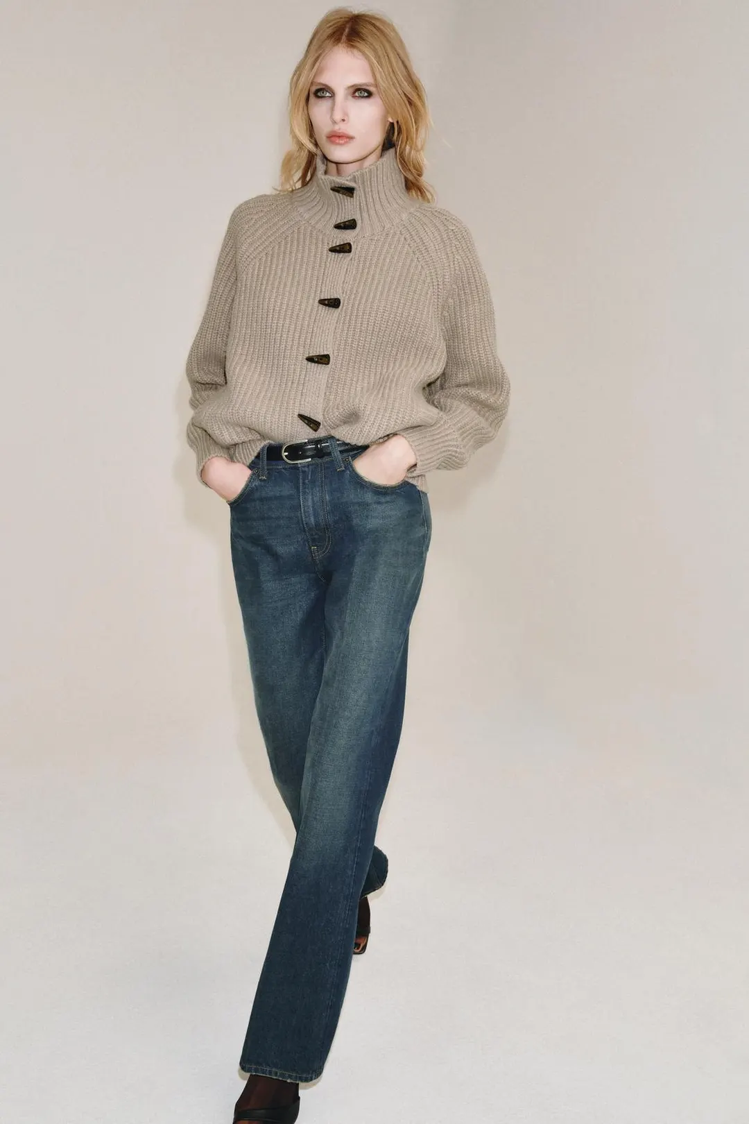 Кардиган с высоким воротником, Zara