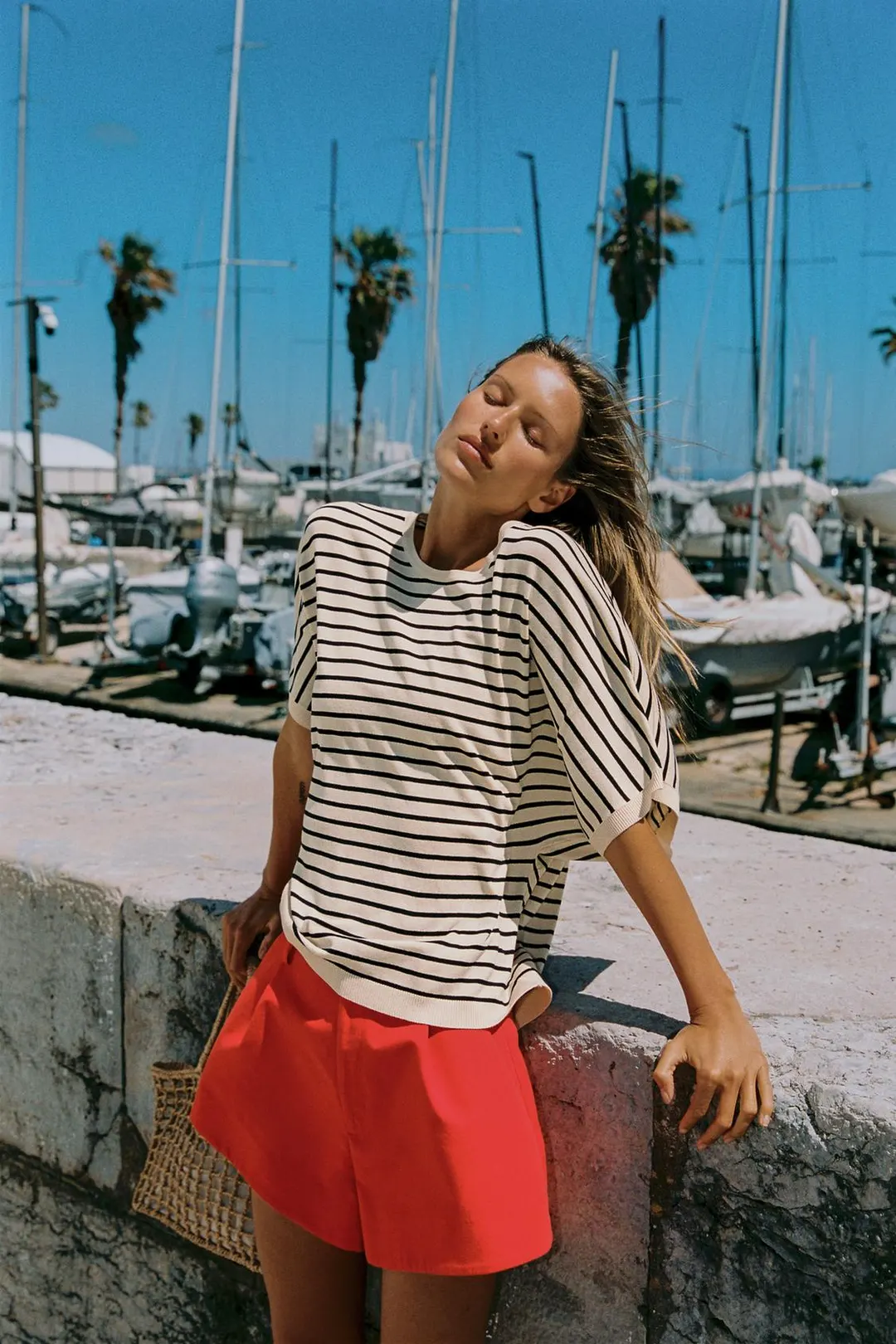 Широкий вязаный топ с короткими рукавами, Zara