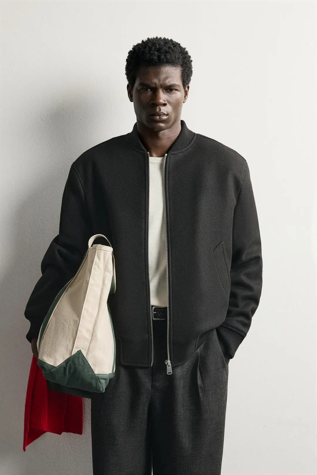 Комбинированный бомбер из искусственного меха, Zara