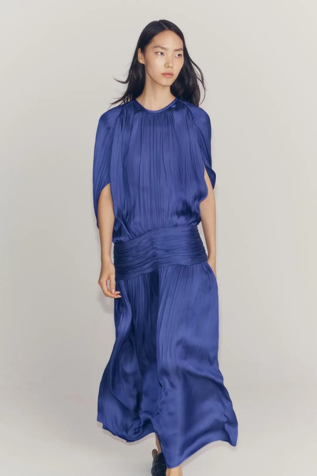Драпированное платье с поясом ZW Collection, Zara