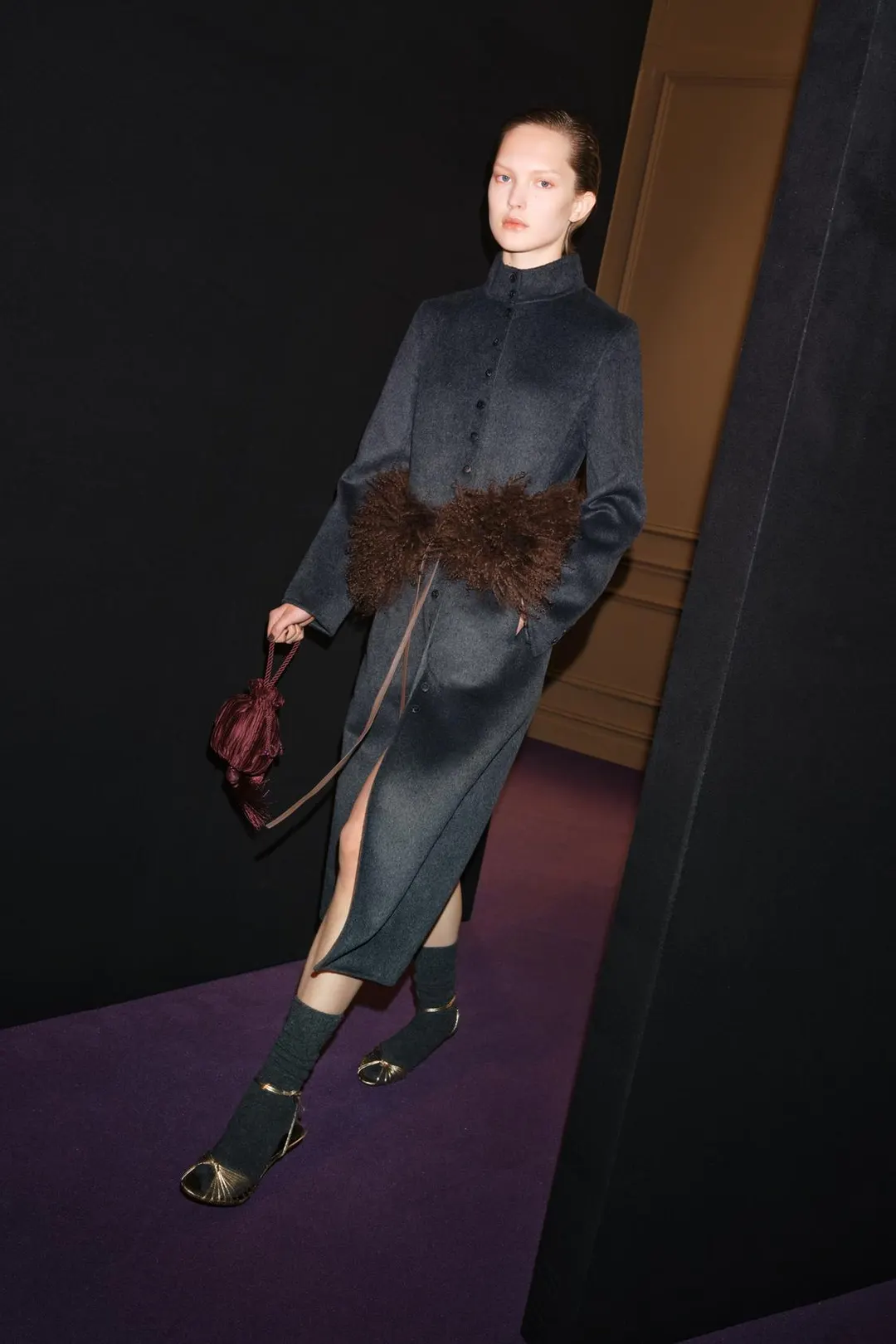 Длинное пальто из смесовой шерсти ZW Collection, Zara