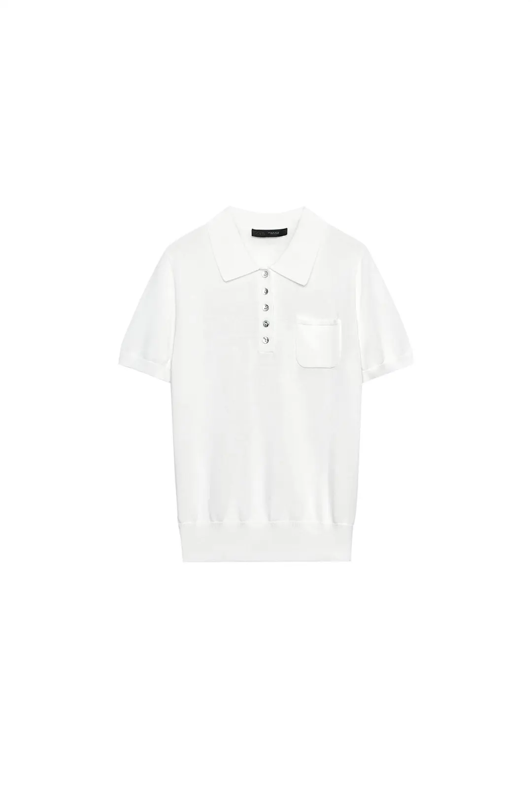 Вязаное поло с короткими рукавами, Zara
