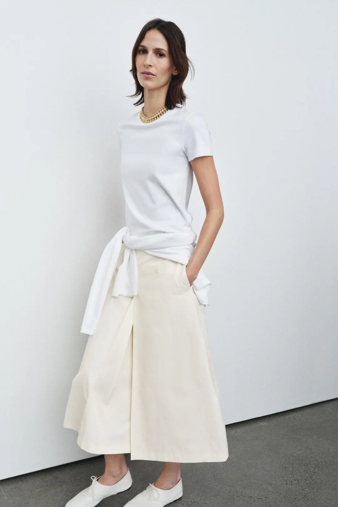 Футболка из интерлока с короткими рукавами, Zara