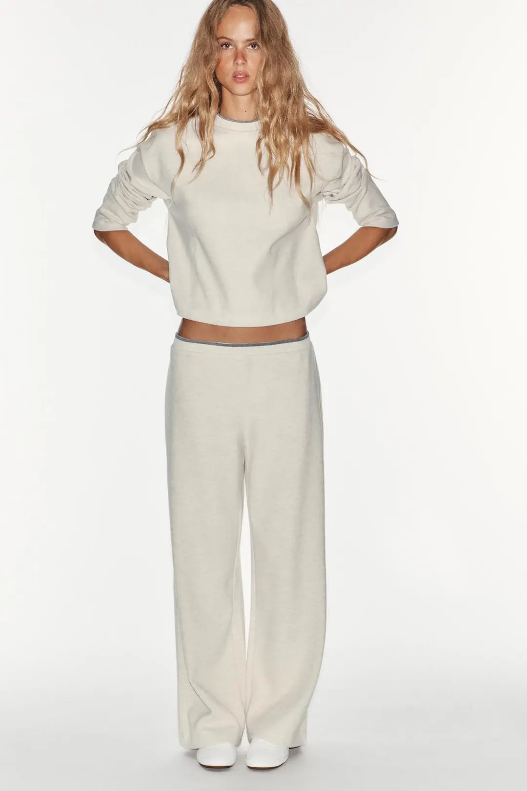 Мягкие брюки с контрастной полосой, Zara