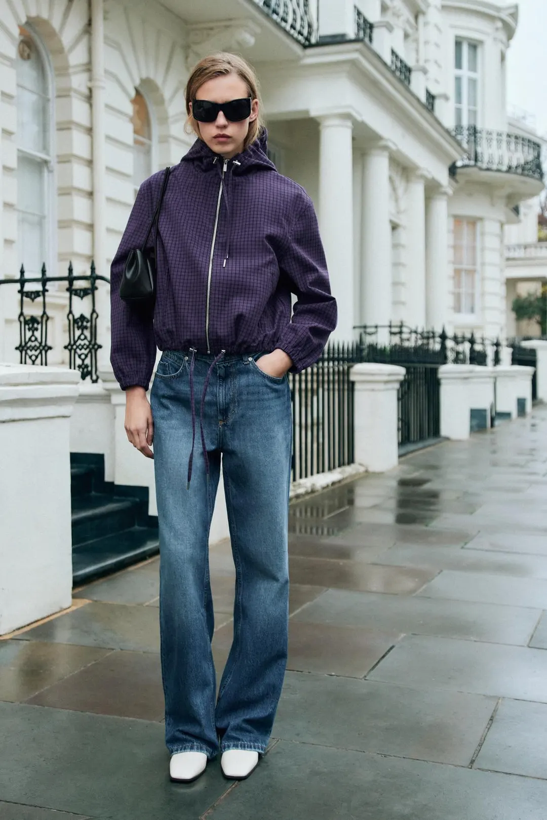 Клетчатая куртка с капюшоном, Zara