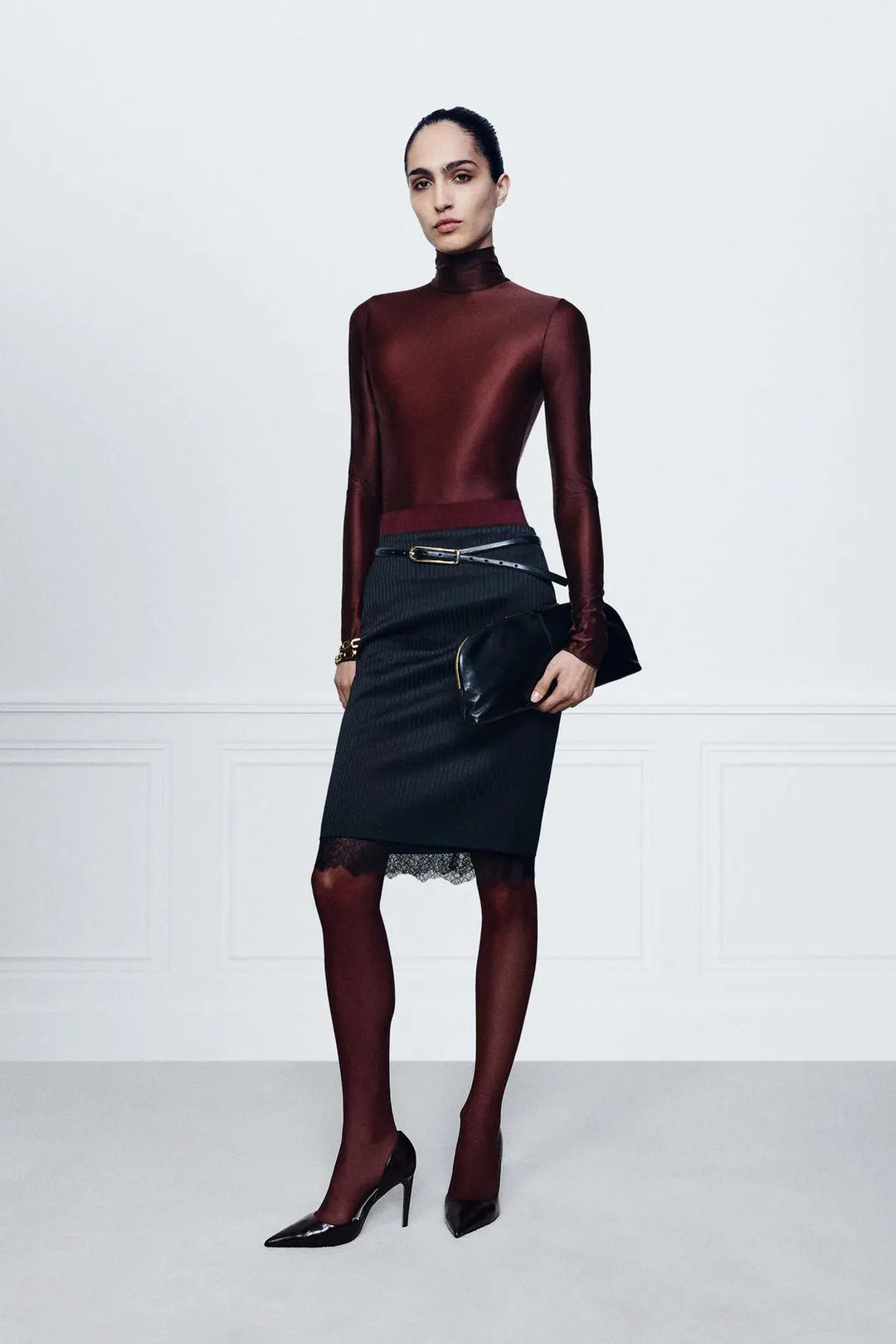 Топ с воротником-стойкой, Zara