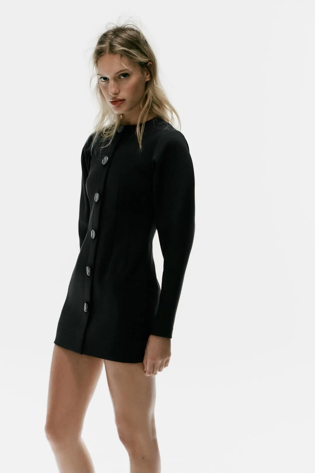 Платье мини с объемными рукавами, Zara