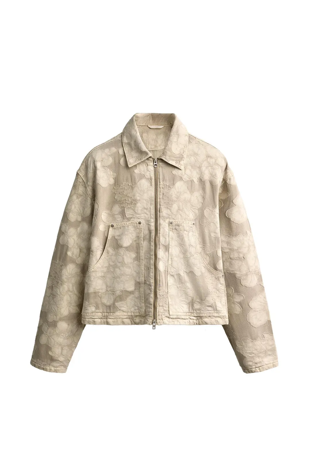 Укороченная куртка из цветочного жаккарда, Zara