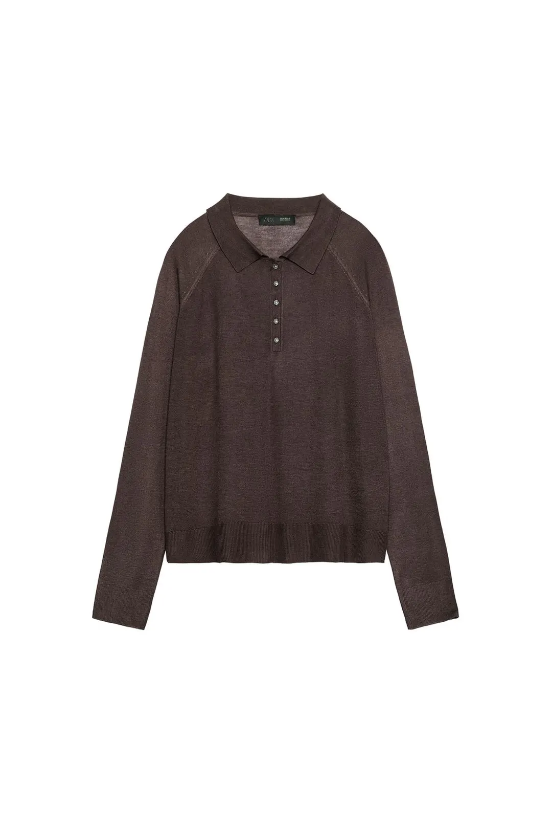 Вязаное однотонное поло, Zara
