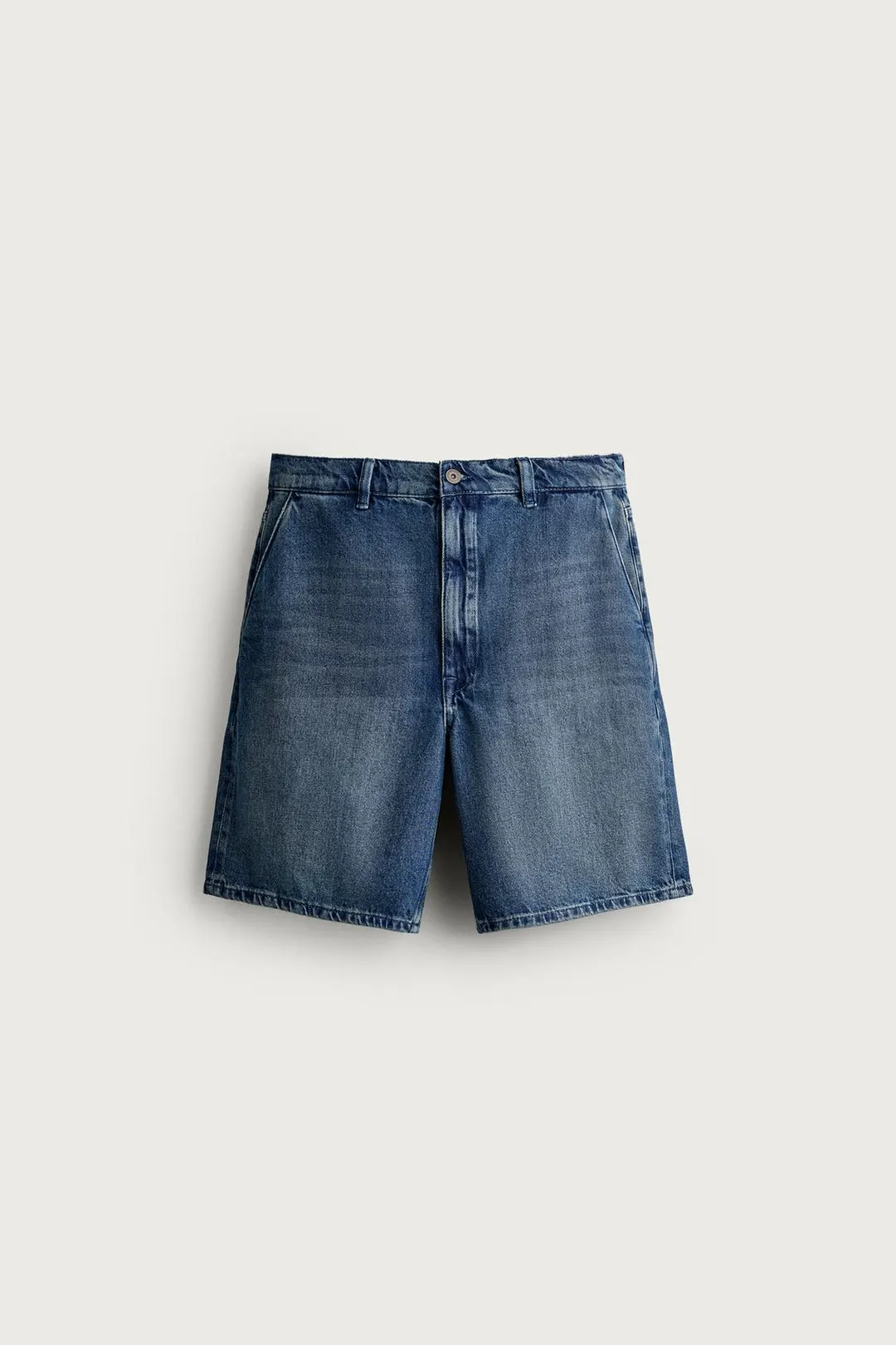 Джинсовые бермуды с вощеным эффектом, Zara