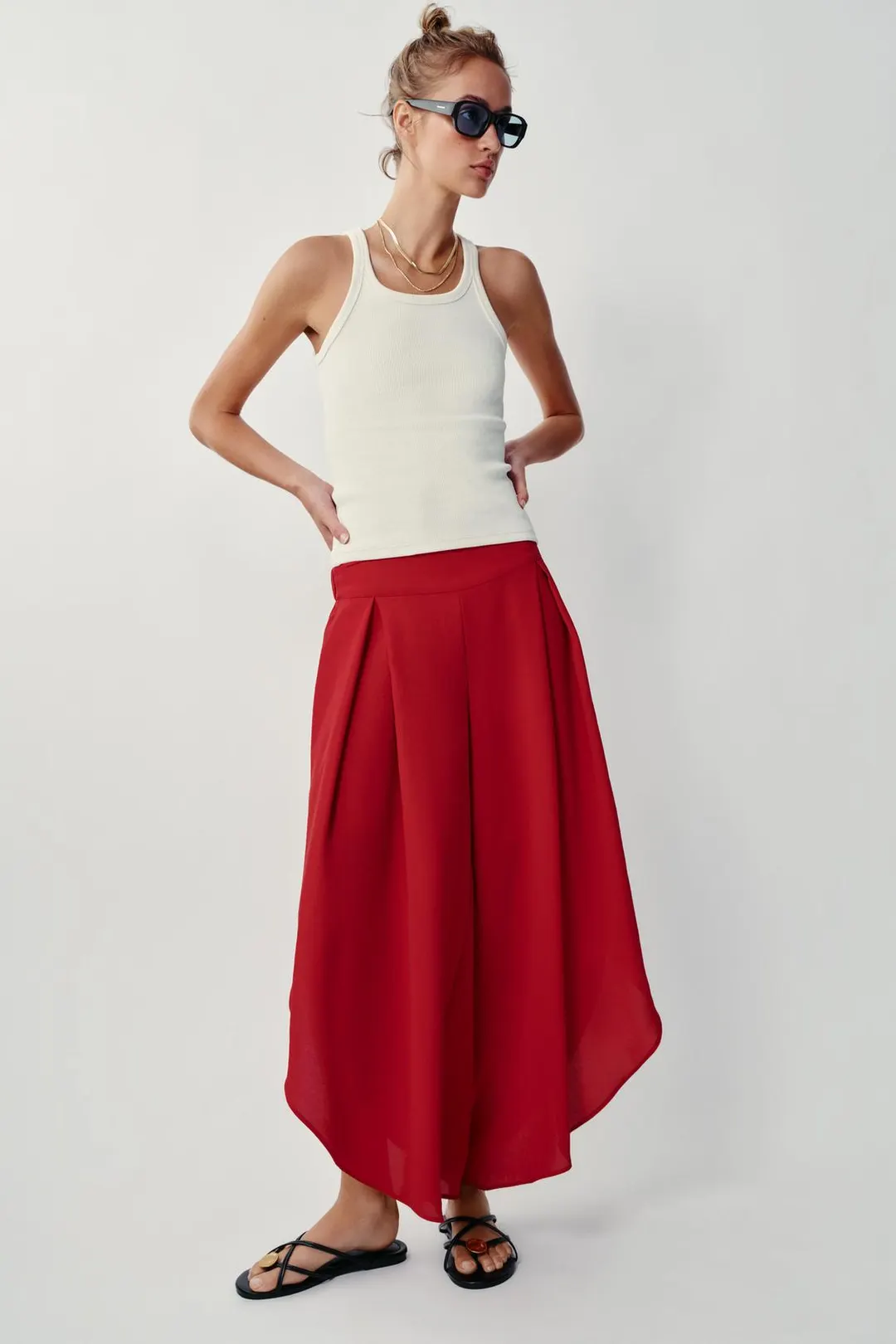 Струящиеся брюки с разрезами, Zara