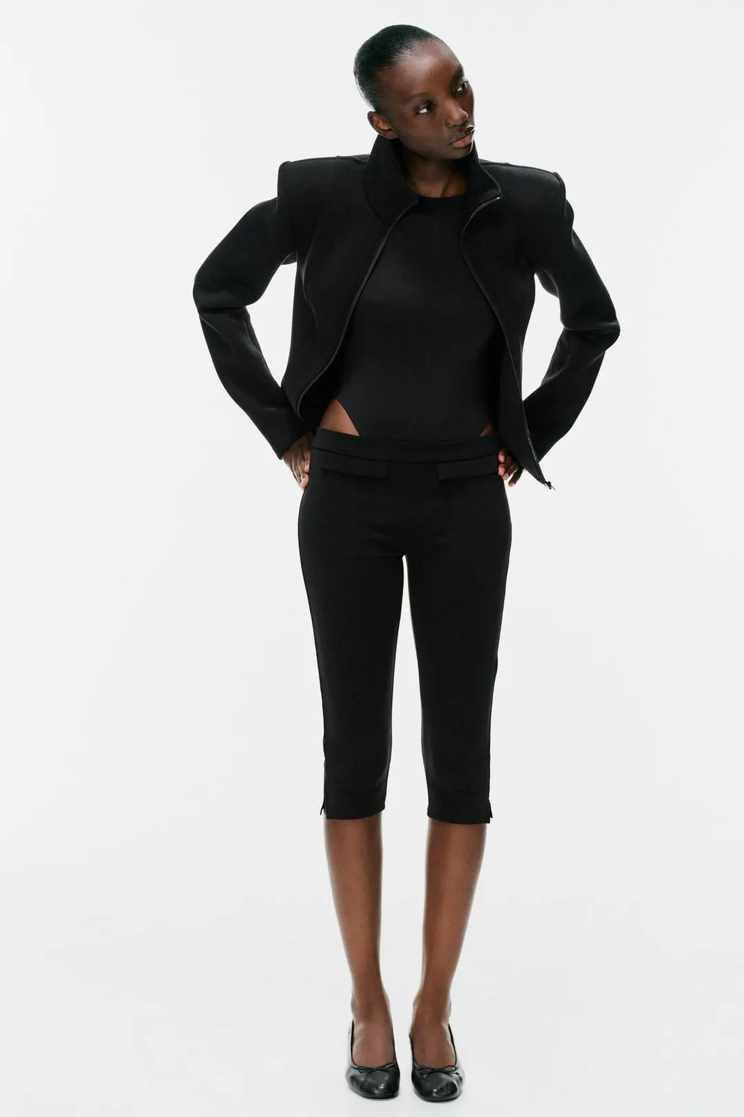 Брюки капри с клапанами, Zara